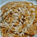 Foto de spaghetti solo con crema y queso 