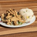Foto de Carne y pollo mongoliana Con arroz chaufan
