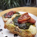 Foto de Brusqueta italiana en pan focaccia