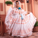 Foto de POLLERA DE GALA NARANJA