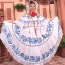 Foto de POLLERA DE GALA AZUL CON CELESTE
