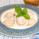 Foto de Sorrentinos de calabaza y mozarella.