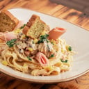 Foto de Pasta a la carbonara con pollo