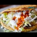 Foto de gordita de bistec/champiñones