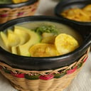 Foto de SOPA DE PLATANO FRITO EN MONEDITAS