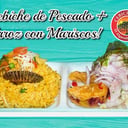 Foto de Cebiche de Pescado + Arroz con Mariscos 