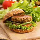 Foto de Hamburguesa vegetariana sencilla.