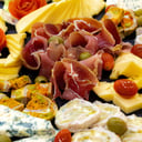 Foto de Peras al Roquefort sobre rúcula