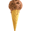 Foto de Helado simple de crema o fruta de agua en barquillo