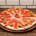 Foto de Pizza Mozzarella, Jamon y Morrones