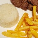 Foto de Bistec con arroz y papas
