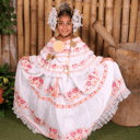 Foto de POLLERA DE GALA SALMÓN NIÑA