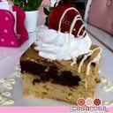 Foto de PORCION DE TORTA VAINILLA CON BROWNIE