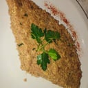 Foto de carne con , burgol , condimento , al horno .