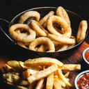 Foto de Aros de cebolla c/ salsa barbacoa