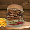 Foto de HAMBURGUESA DOBLE MIXTA + PAPAS FRITAS 