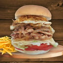 Foto de HAMBURGUESA POLLO ESPECIAL + PAPAS FRITAS .