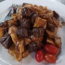 Foto de Boconccinos de ojo de bife al verdeo con papas doradas + bebida + postre o cafe