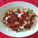 Foto de Huarache con chorizo