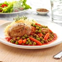 Foto de Pollo arverjado al ají con cuscús