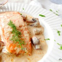 Foto de Salmon en salsa de champiñiones