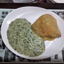 Foto de Salmón a la mostaza con espinaca a la crema