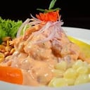 Foto de cebiche en crema de rocoto