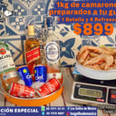 Foto de 1 kg de camarones jumbo + 01 Botella de 750 ml