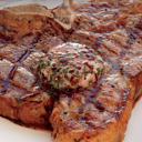 Foto de Porterhause con mantequilla de vino tino