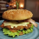 Foto de Hamburguesa de pernil de cerdo apanado