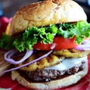 Foto de Hamburguesa hawaiiana