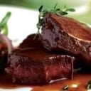 Foto de lomo de res en salsa de cafe
