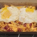 Foto de Papas con chedar, bacon y a caballo