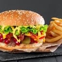 Foto de Hamburguesa vacuno + Papas Fritas