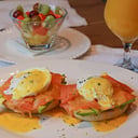 Foto de Huevos benedictinos  con bagel 