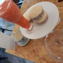 Foto de Frutilla y jugo de naranja