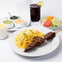 Foto de Anticuchos con Spaghettis a la Huancaína