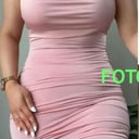 Foto de Vestido pegado, escote recto tirantes, una jareta