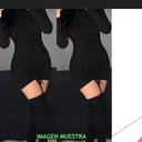 Foto de Vestido manga larga cuello, jareta en medio