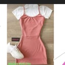 Foto de Vestido rosa con top cuello 