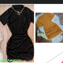Foto de Vestido manga corta, dos jaretas cuello