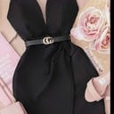 Foto de Vestido elegante cuello V, con cinto