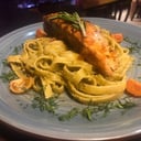 Foto de SALMON CON FETUCCINIS AL PESTO