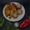 Foto de 1/2  pollo asado +papa salada