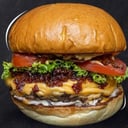 Foto de hamburguesa hawaiana