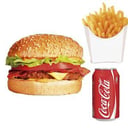 Foto de Menú 4: Hamburguesa; Pollo/Ternera + Patatas + Refresco