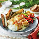 Foto de Bacalao al horno con salsa de cebolla