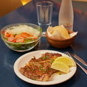 Foto de OJO DE BIFE A LA PLANCHA CON GUARNICION