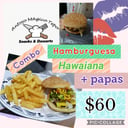 Foto de Combo Hamburguesa Hawaiana y papas