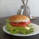 Foto de hamburguesa de lenteja casera